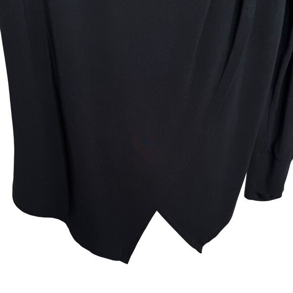 Betabrand Black Long-Sleeve Drape Front Top, M - Picture 5 of 9